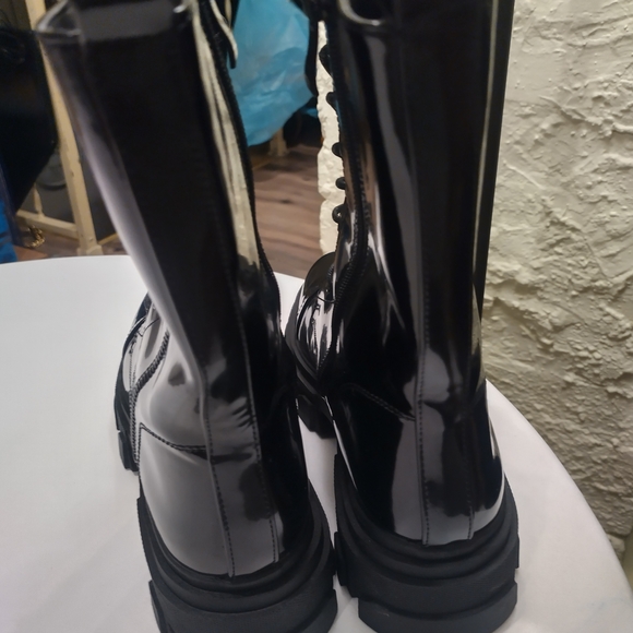 Dream Pairs Women Combat Boots Lace Up Chunky Platform Side Zip Boots. SZ 8.5 - Picture 3 of 6